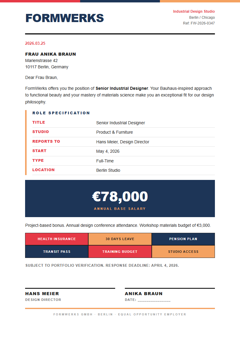 Bauhaus geometric job offer letter